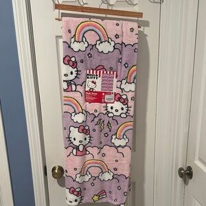 Hello Kitty Pink and White Rainbow Blanket